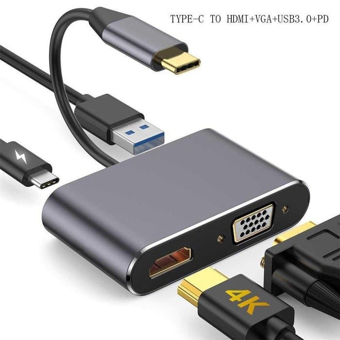 USB type c 4 in 1 HDMI VGA USB Port