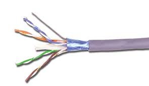 Picture of cat6a F-UTP Cable -Showing aluminum foil