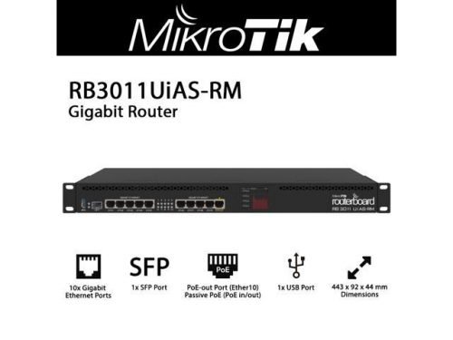 Mikrotik RB3011UiAS-RM Gigabit Router