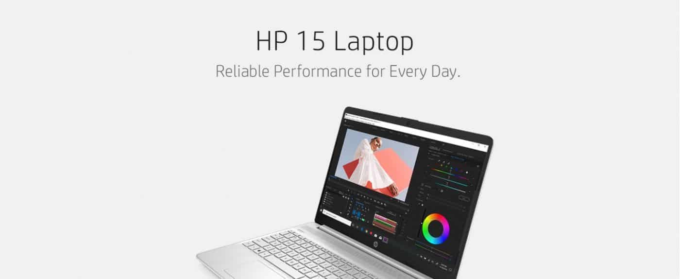 HP Laptop 15-dw3203nia white banner