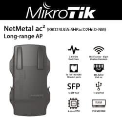 MikroTik NetMetal ac² Long-Range Access Point (RBD23UGS-5HPacD2HnD-NM)